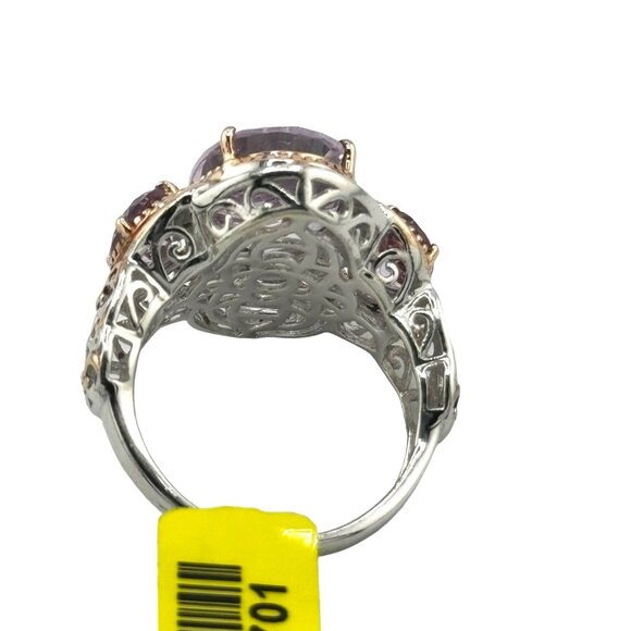 NWT Chuck Clemency Sterling Silver 3 Amethyst Ring Size 11 Statement Designer - Picture 9 of 10